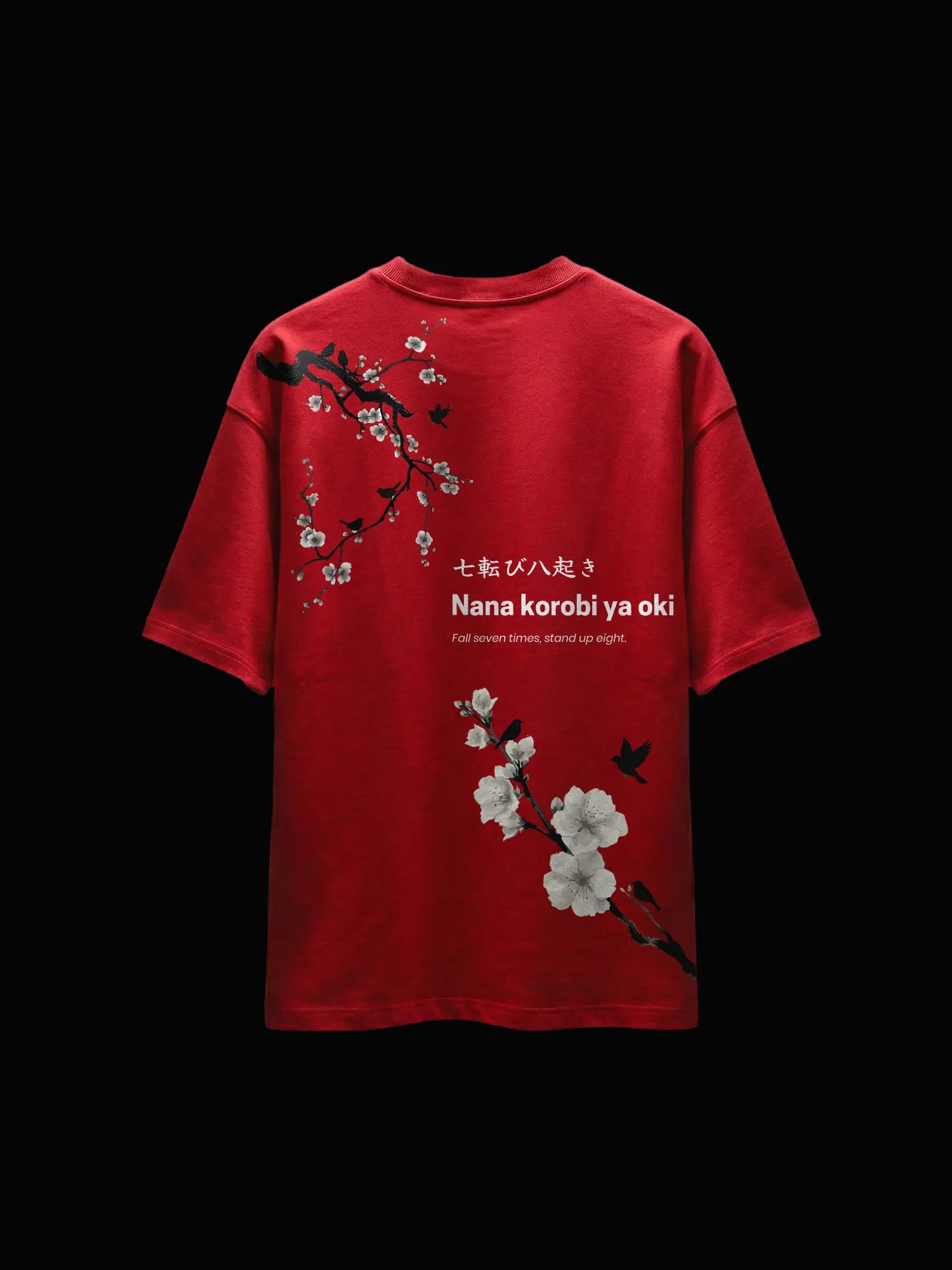 The Elysian Bloom Unisex Red Oversized T-Shirt