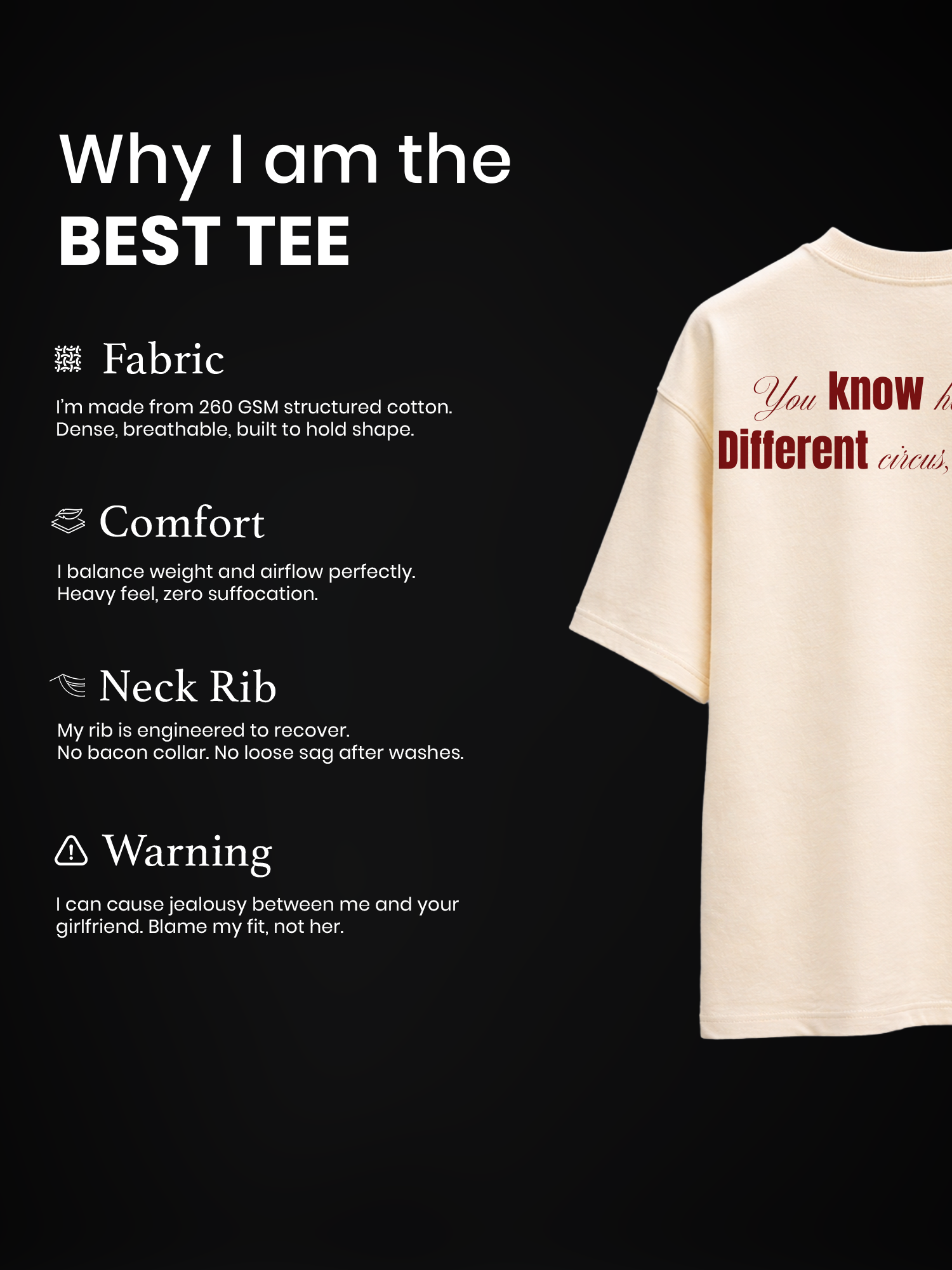 Same Clown Unisex Off-White Oversized T-Shirt