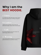 The Anugraha Unisex Black Oversized Fit Fleece Hoodie