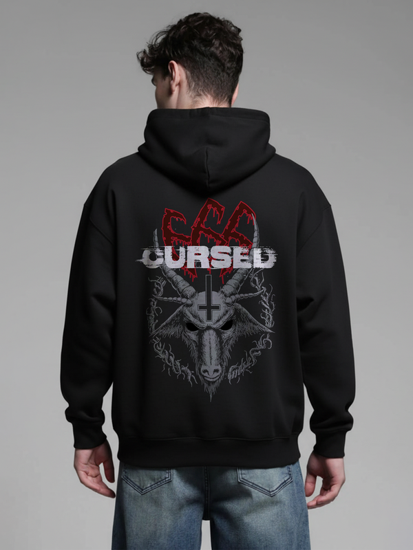 Cursed Soul Unisex Black Oversized Fit Fleece Hoodie
