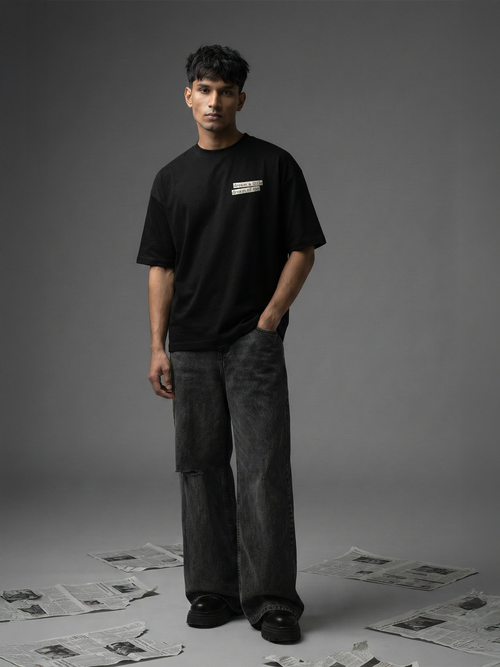 Eclipsed Dreams Unisex Black Oversized T-Shirt