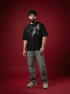 Alpha Unisex Black Oversized T-Shirt