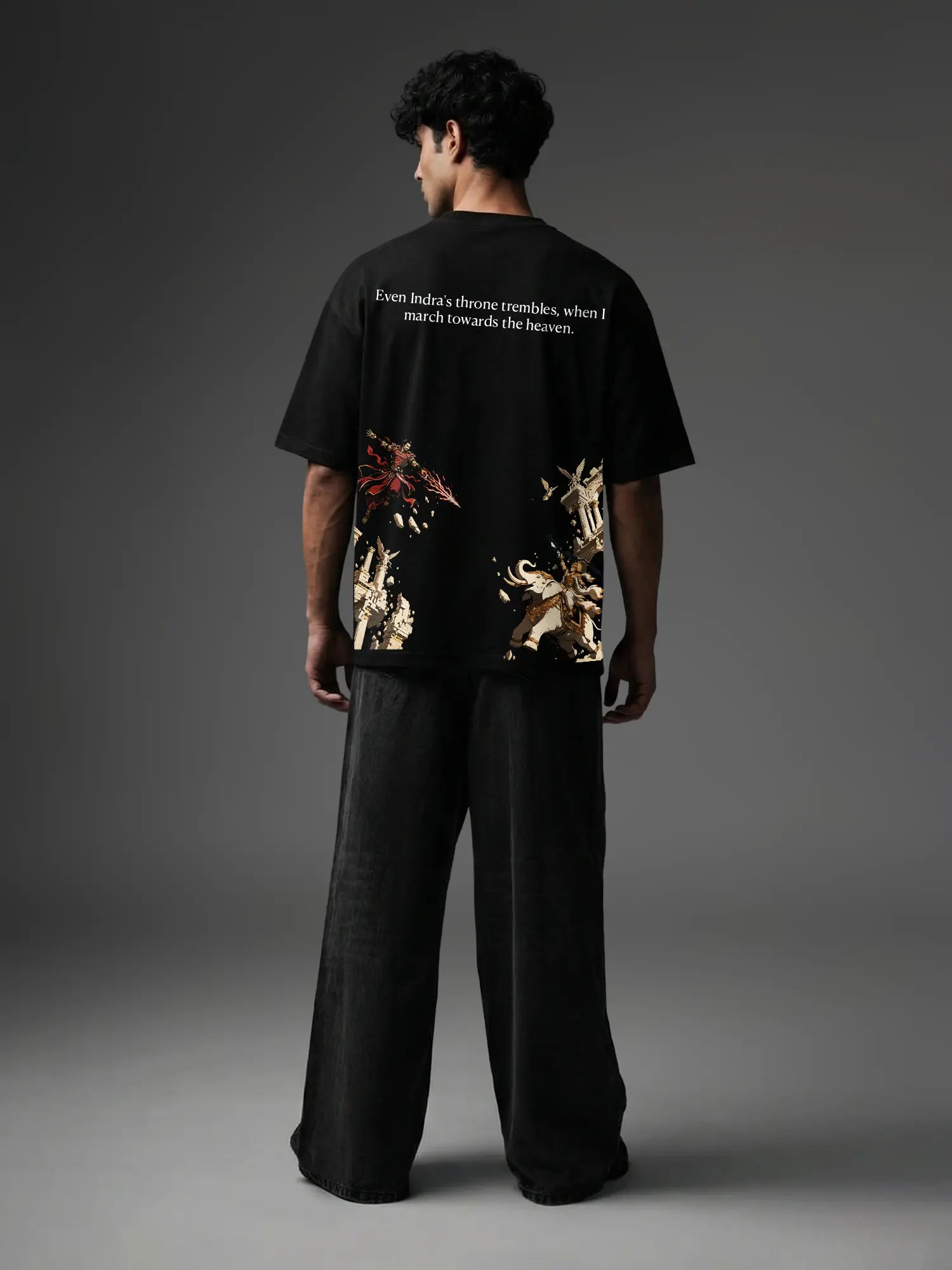 Indrajeet Unisex Black Oversized T-Shirt