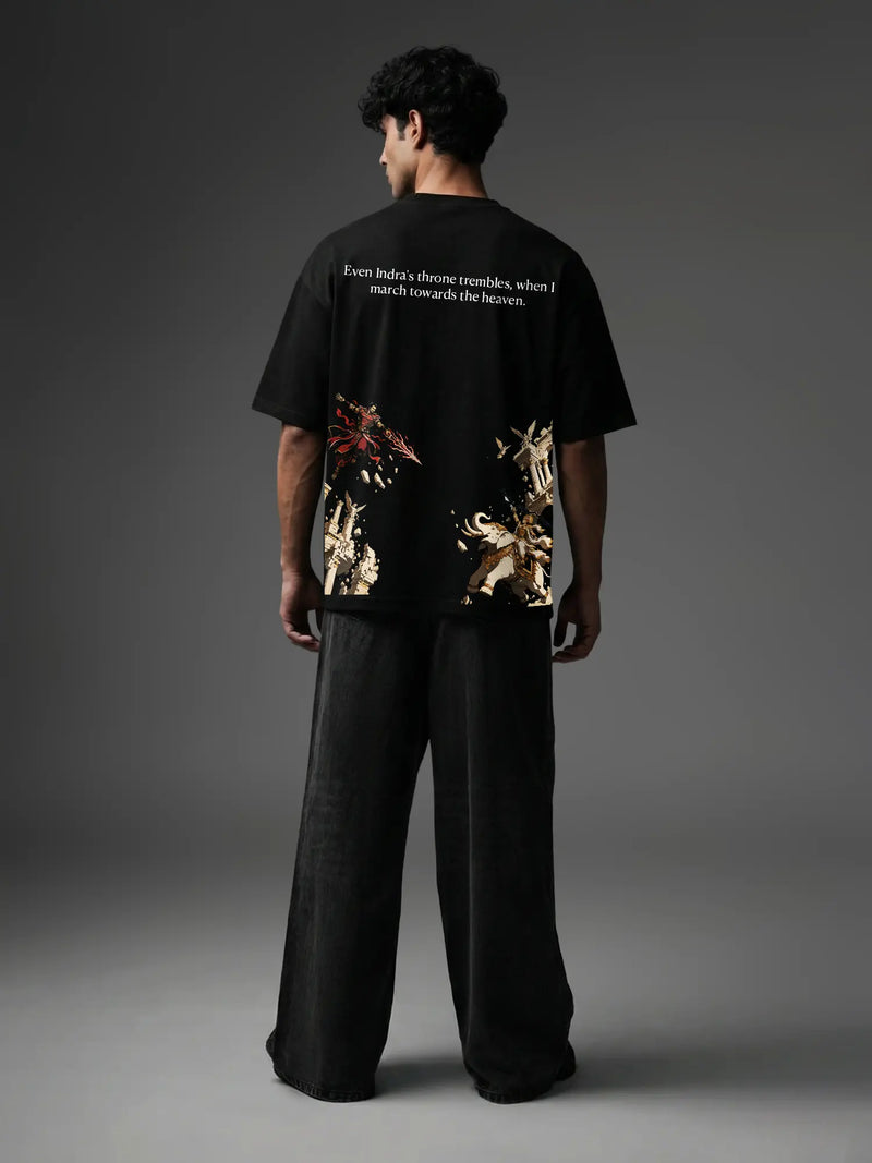 Indrajeet Unisex Black Oversized T-Shirt