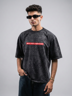 Fragile Fury Unisex Black Acid Wash Oversized Tshirt