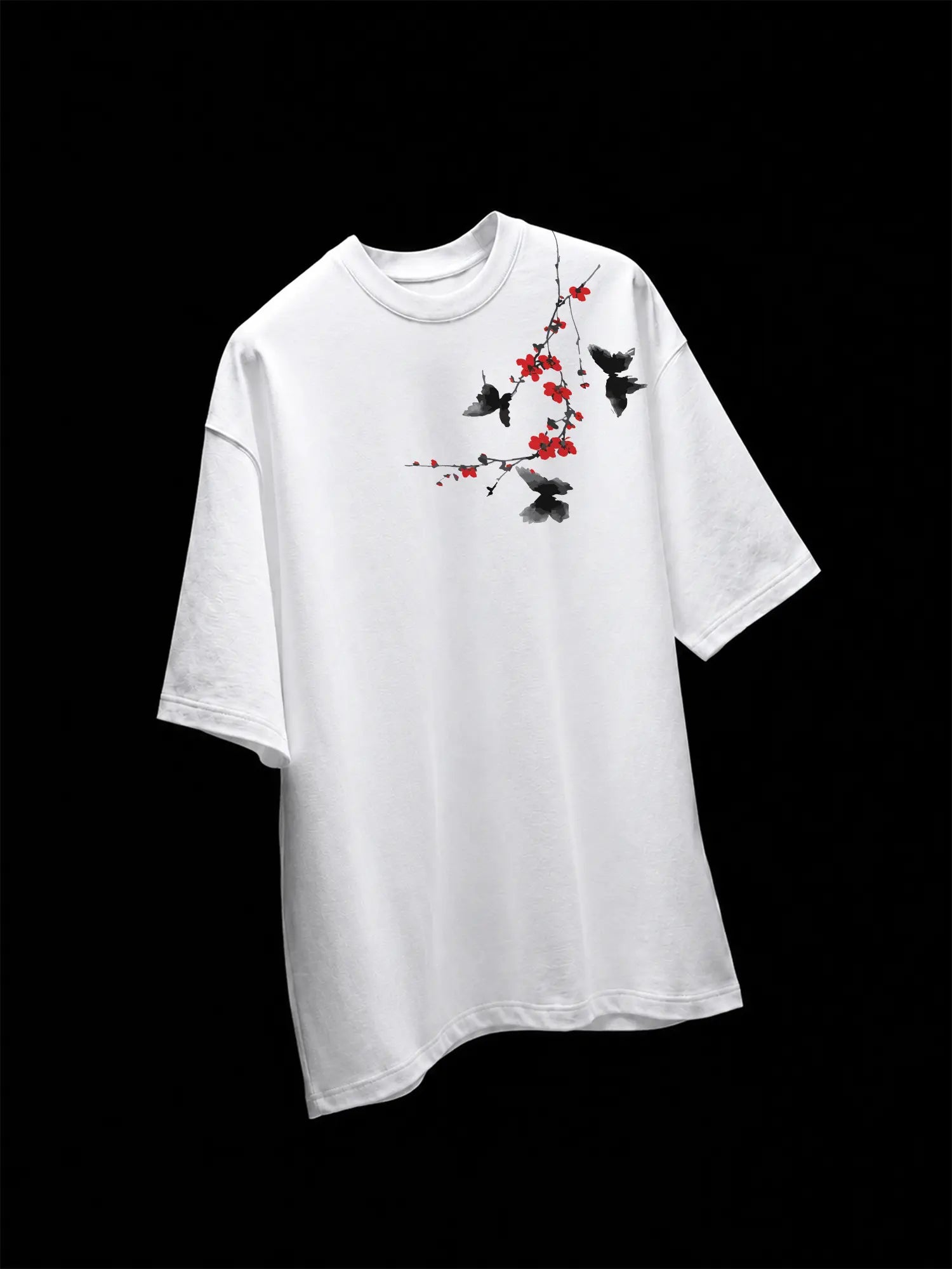 The Elysian Bloom Unisex White Oversized T-Shirt