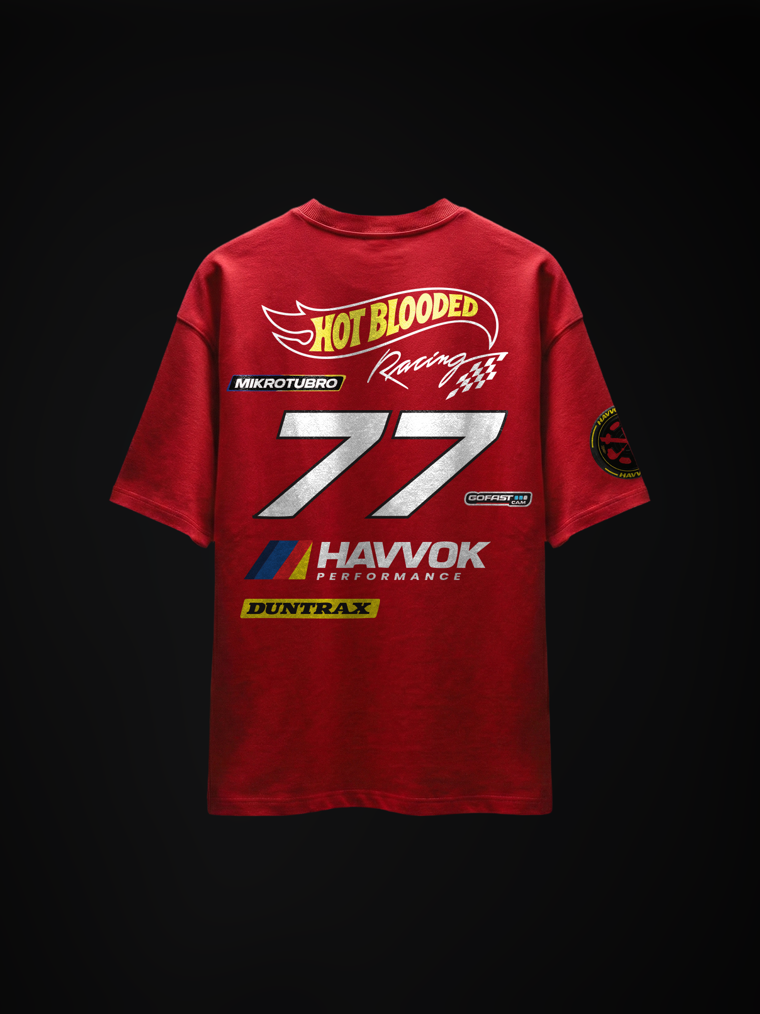 The Havvok Racing Unisex Red Oversized T-Shirt