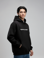 Celestial Flight Unisex Black Oversized Fit Fleece Hoodie