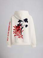 Eternal Bloom Unisex Off White Oversized Fit Fleece Hoodie