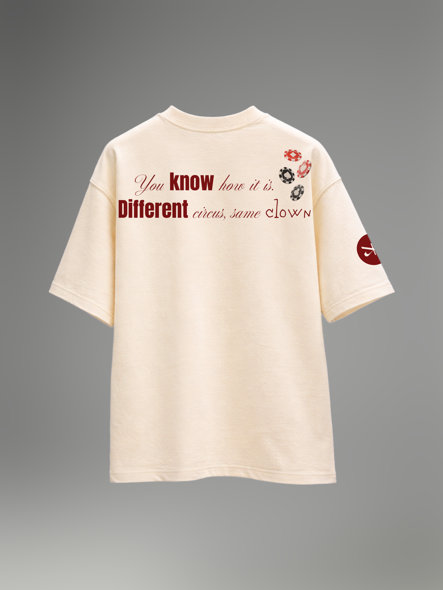 Same Clown Unisex Off-White Oversized T-Shirt