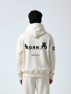 The Fate Unisex Off White Oversized Fit Fleece Hoodie