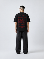 Going To Hell Unisex Black Oversized Tshirt