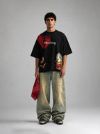 Arabic Thirst Unisex Black Oversized T-Shirt