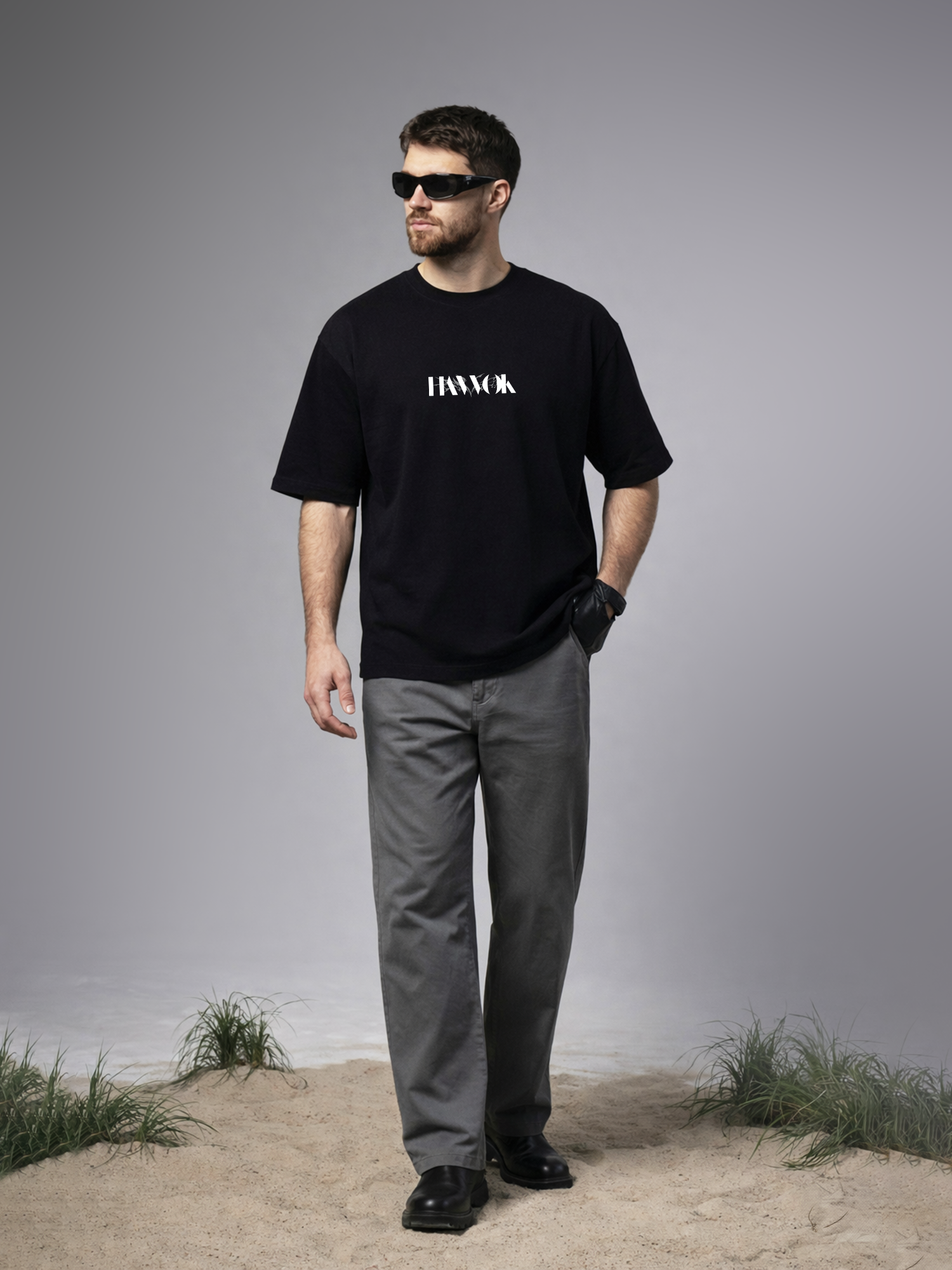 The Karma Unisex Black Oversized T-Shirt