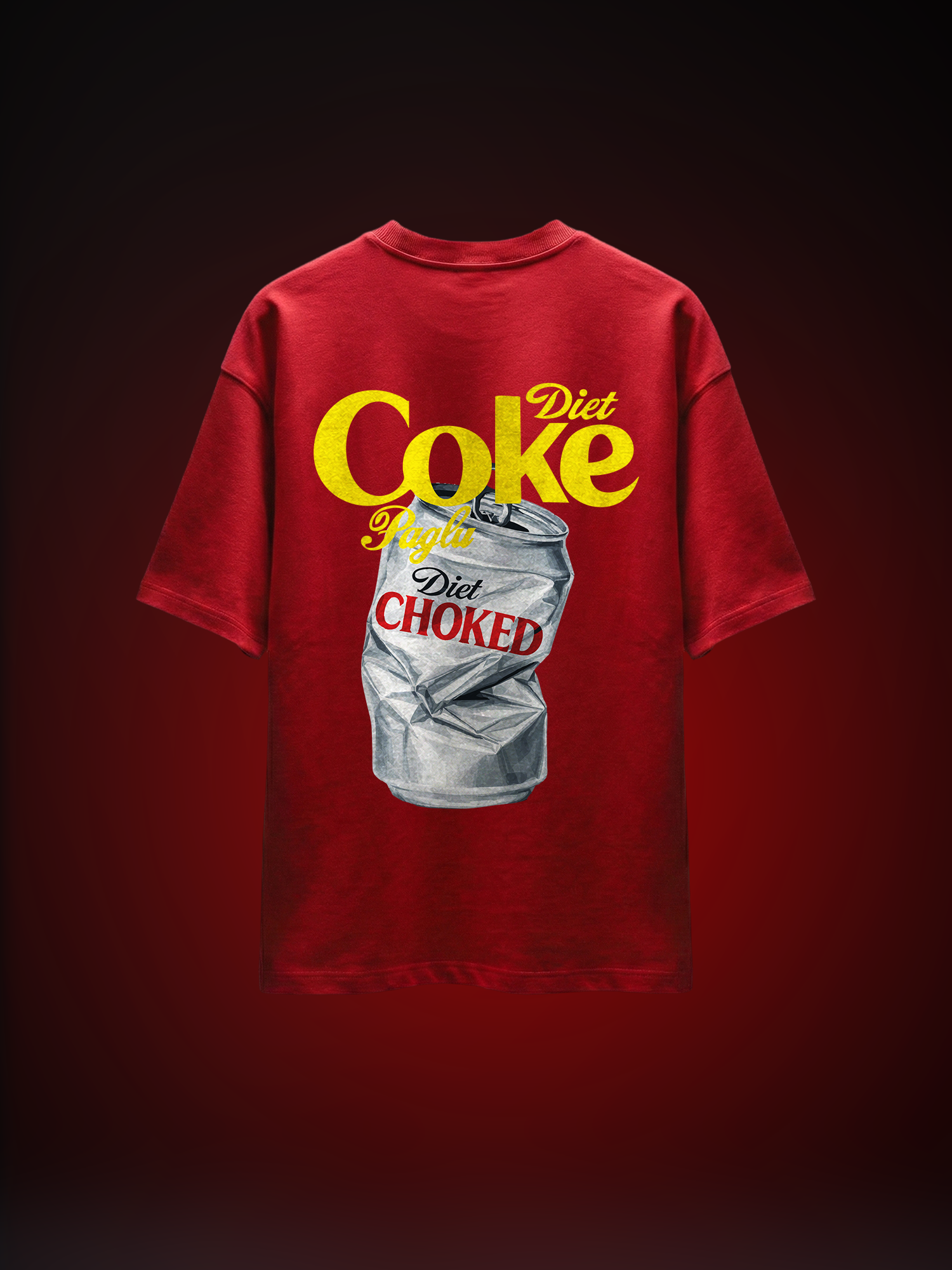 The Diet Choke Unisex Red Oversized Tshirt