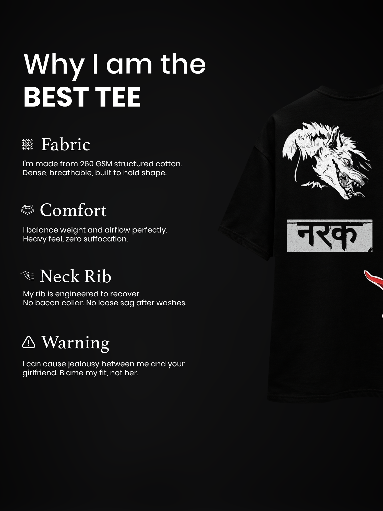 The Niyat Unisex Black Oversized Tshirt