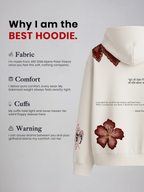 Astitva Unisex Off White Oversized Fit Fleece Hoodie