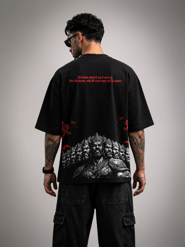Ravan Unisex Black Oversized T-Shirt