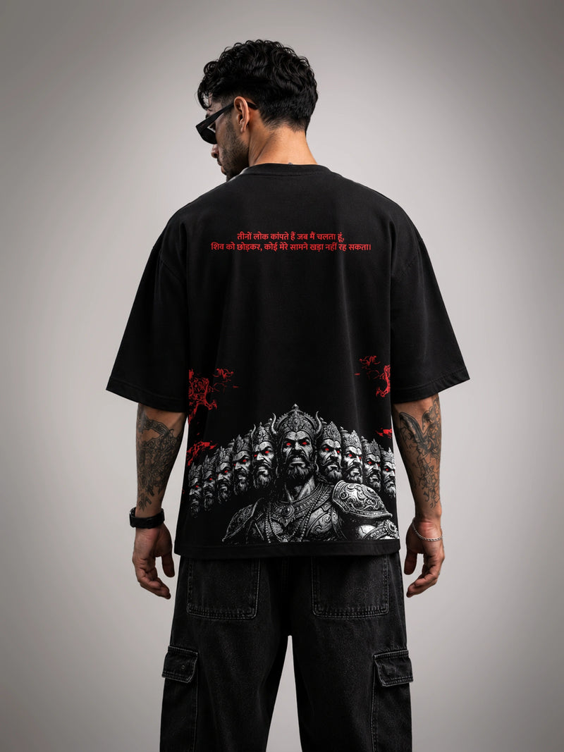 Ravan Unisex Black Oversized T-Shirt