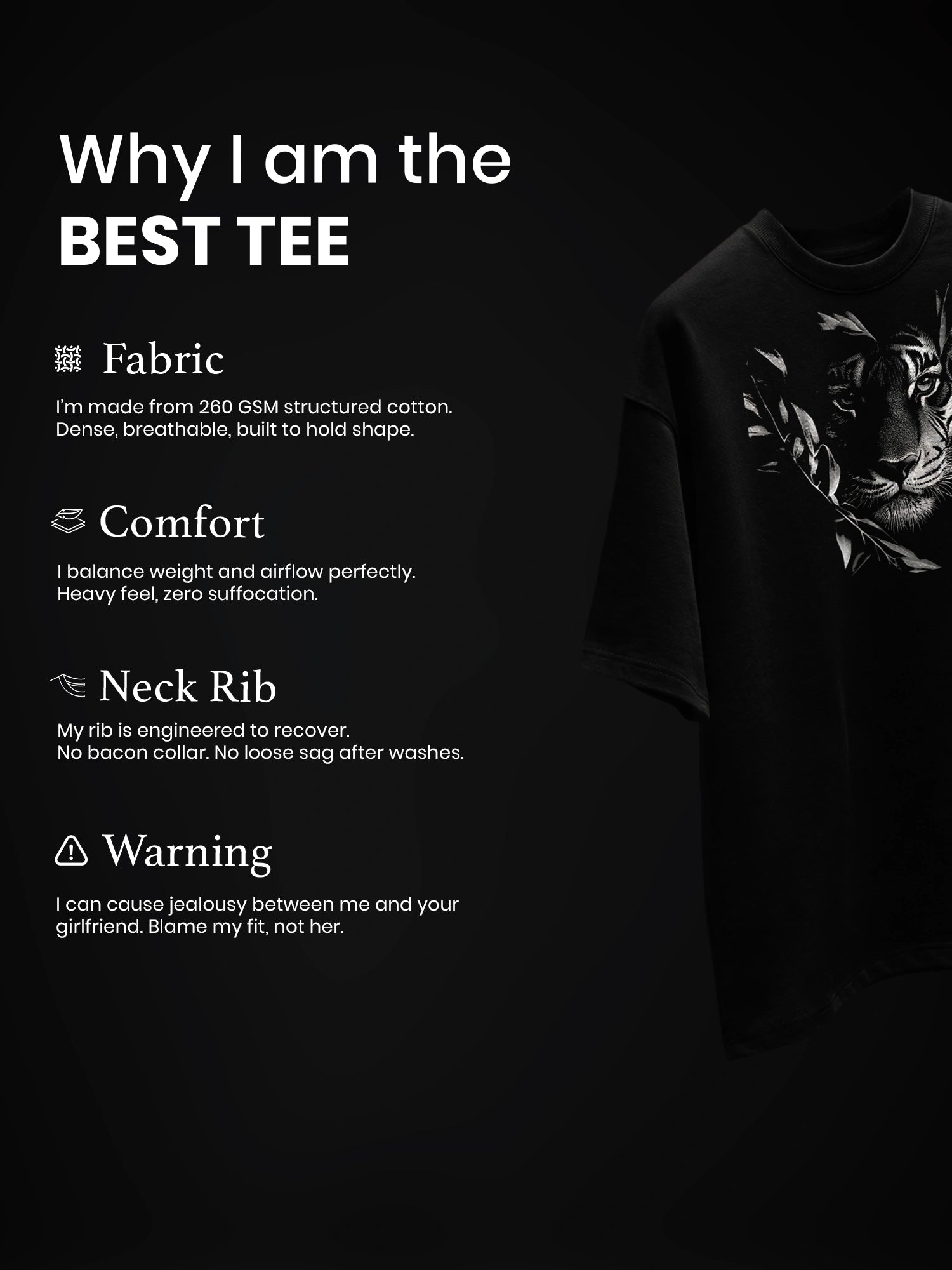 Alpha Unisex Black Oversized T-Shirt