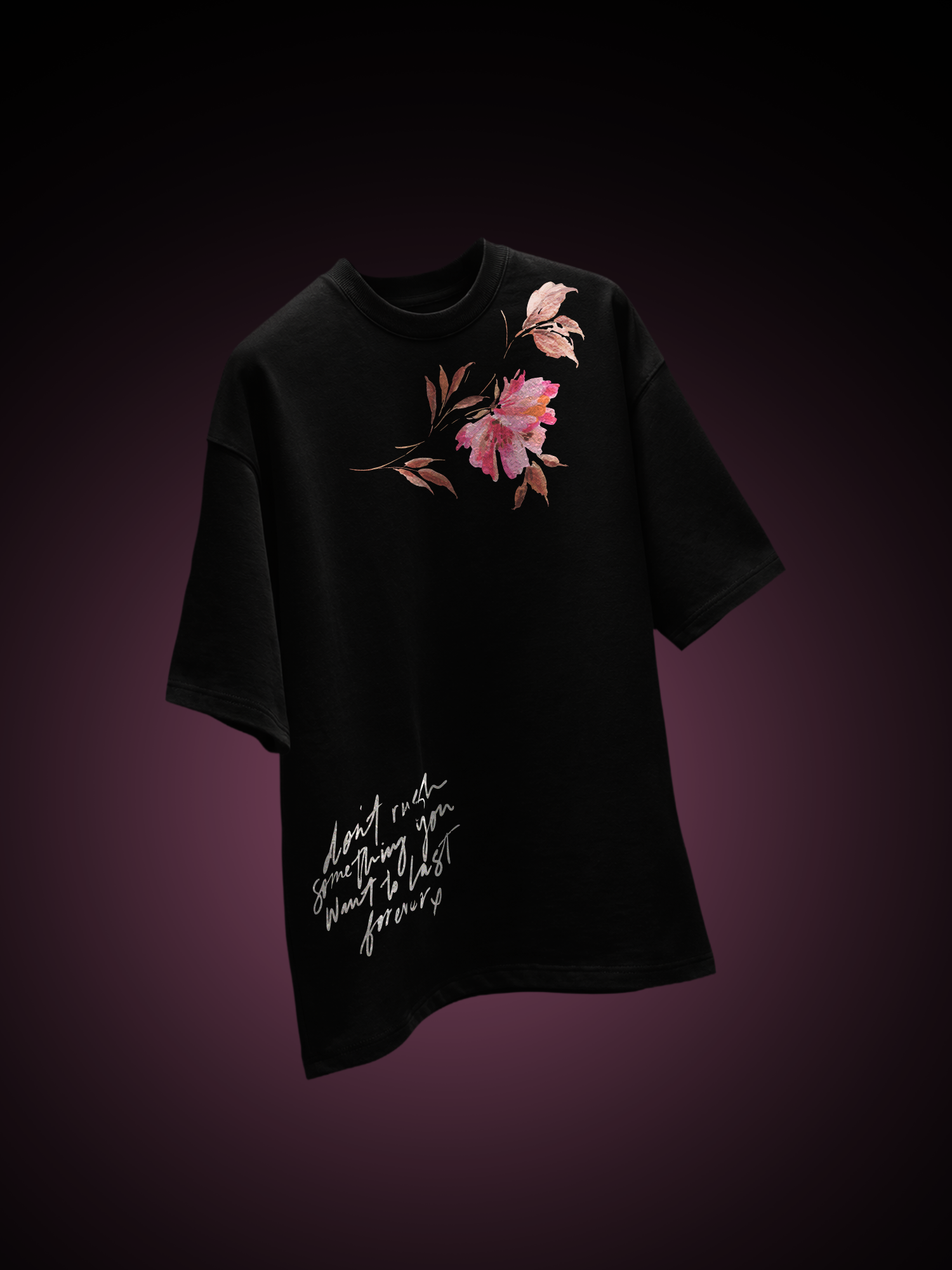 Poisoned Bloom Unisex Black Oversized T-Shirt