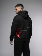 The Anugraha Unisex Black Oversized Fit Fleece Hoodie