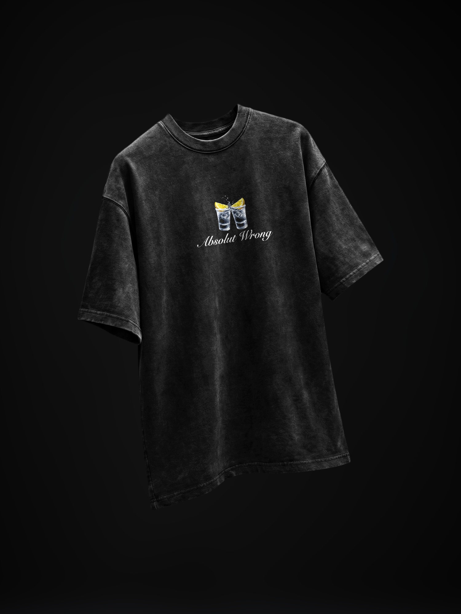 The Absolut Baddie Unisex Black Acid Wash Tshirt