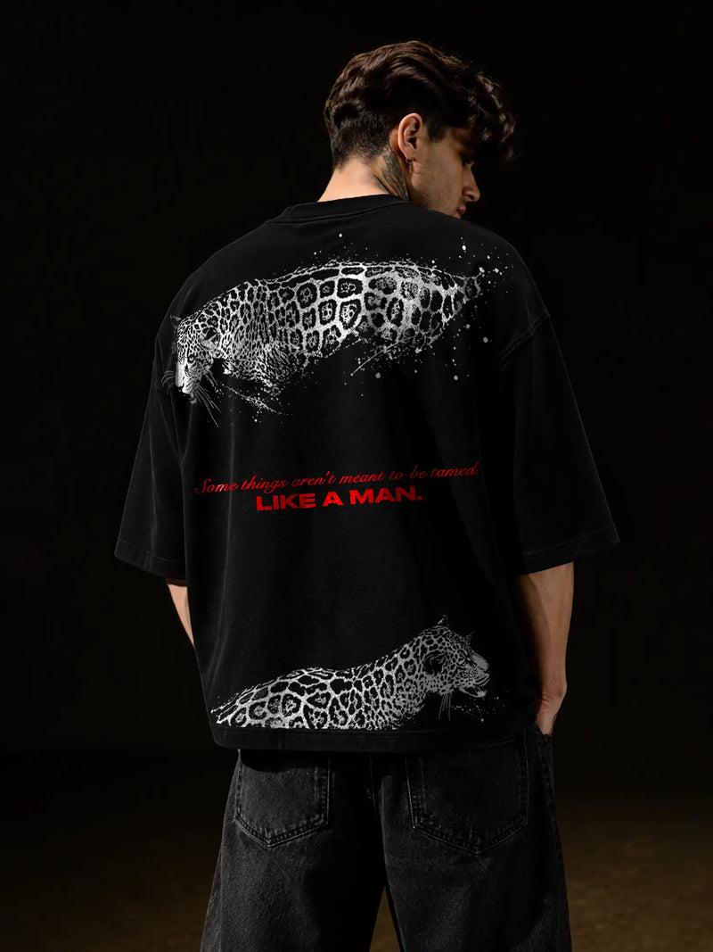 Untamed Unisex Black Oversized T-Shirt