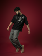 Alpha Unisex Black Oversized T-Shirt