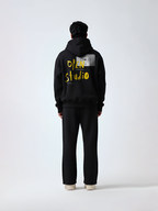 Open Studio Unisex Black Oversized Fit Fleece Hoodie