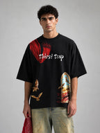 Arabic Thirst Unisex Black Oversized T-Shirt