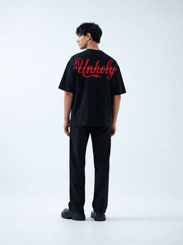 The Unholy Unisex Black Oversized T-Shirt