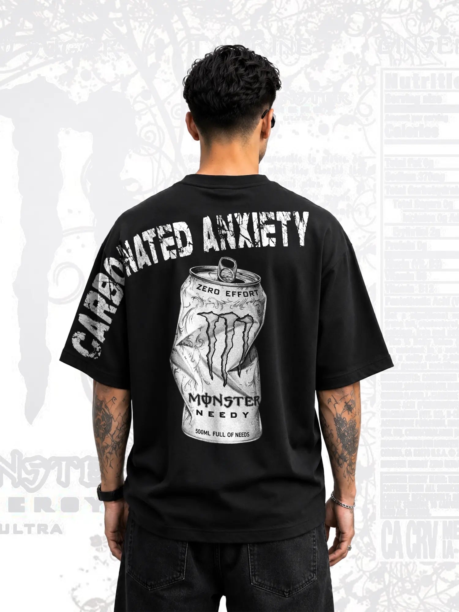 The Monster Energy Unisex Black Oversized Tshirt