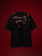 The Kisses Unisex Black Oversized T-Shirt