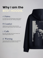 The Ruin Unisex Navy Blue Oversized Fit Fleece Hoodie