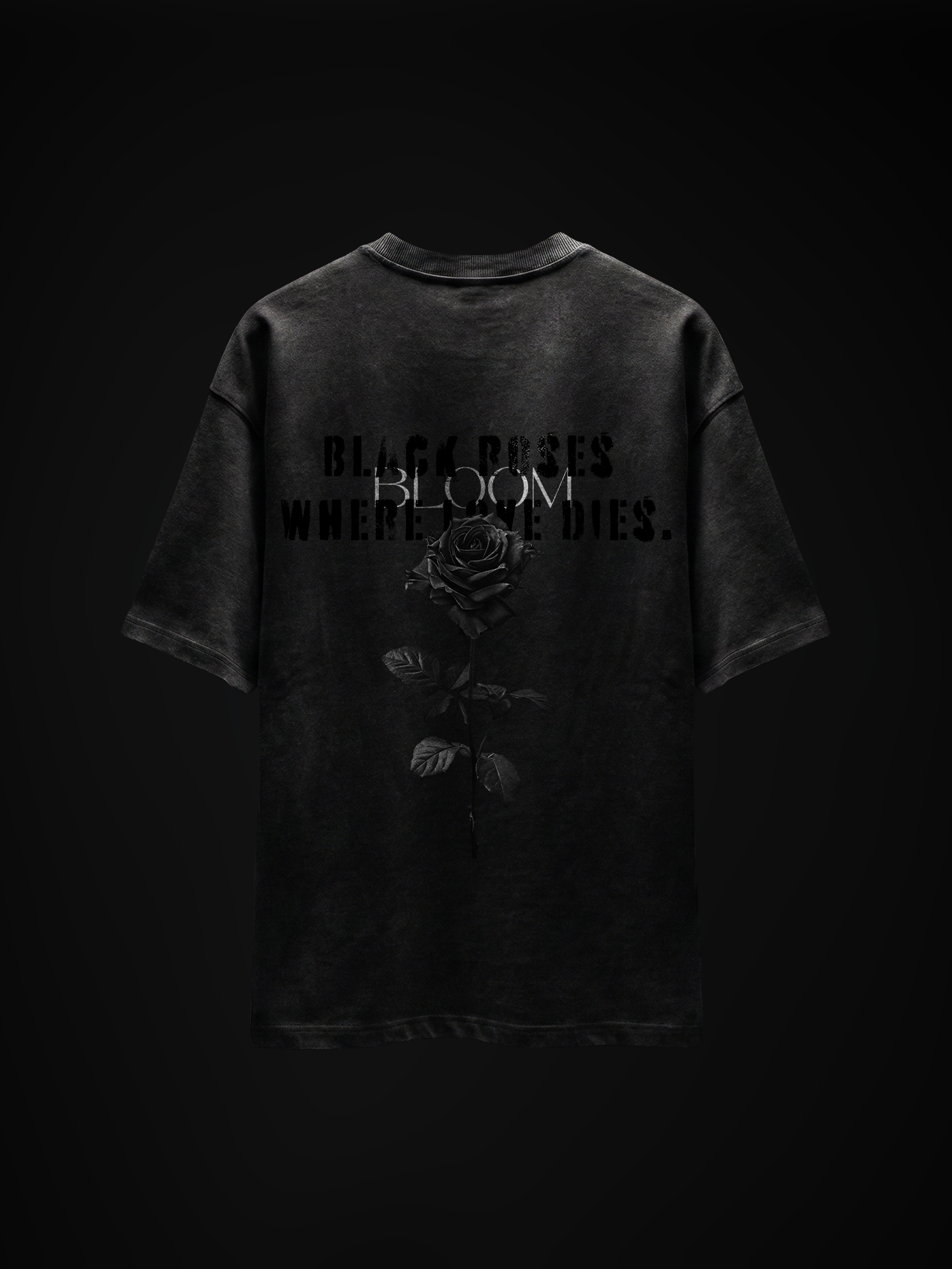 Dark Rose Tshirt - Black