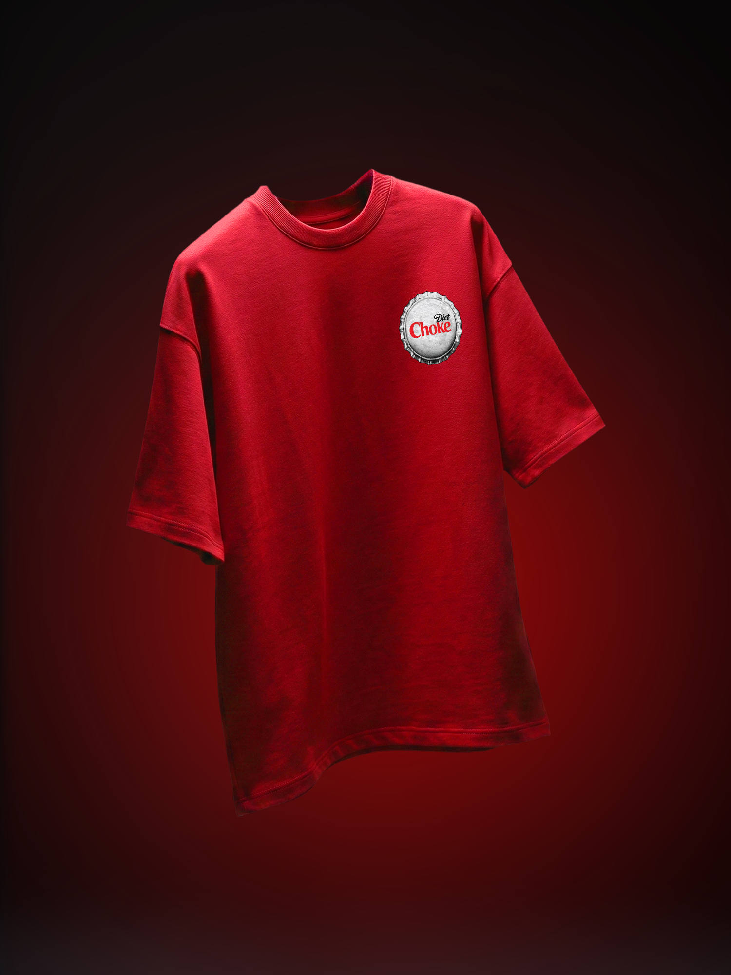 The Diet Choke Unisex Red Oversized Tshirt