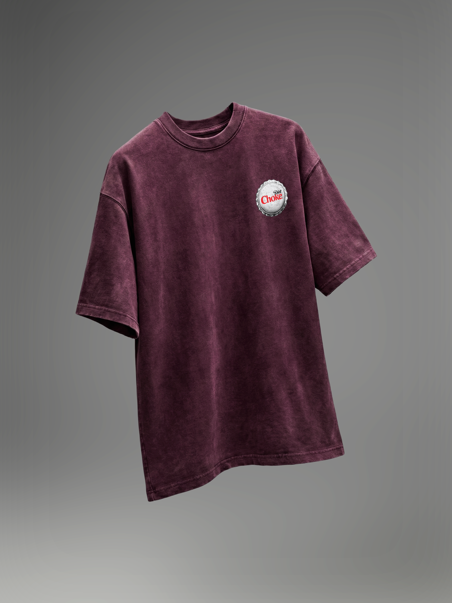 The Diet Choke Unisex Maroon Acid Wash Tshirt