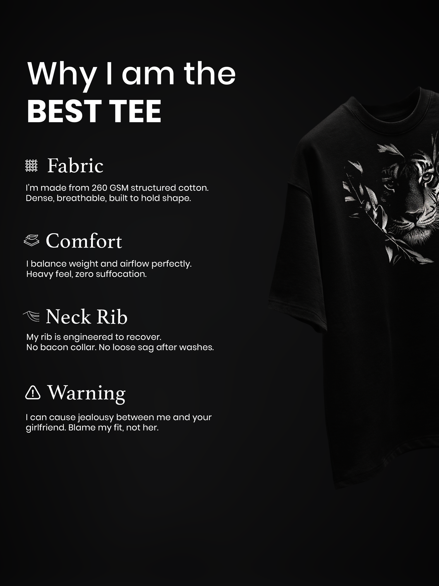 Alpha Unisex Black Oversized T-Shirt