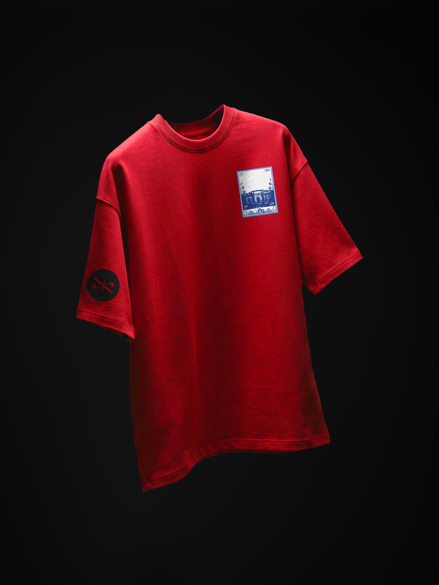 The Stamp Unisex Red Oversized T-Shirt