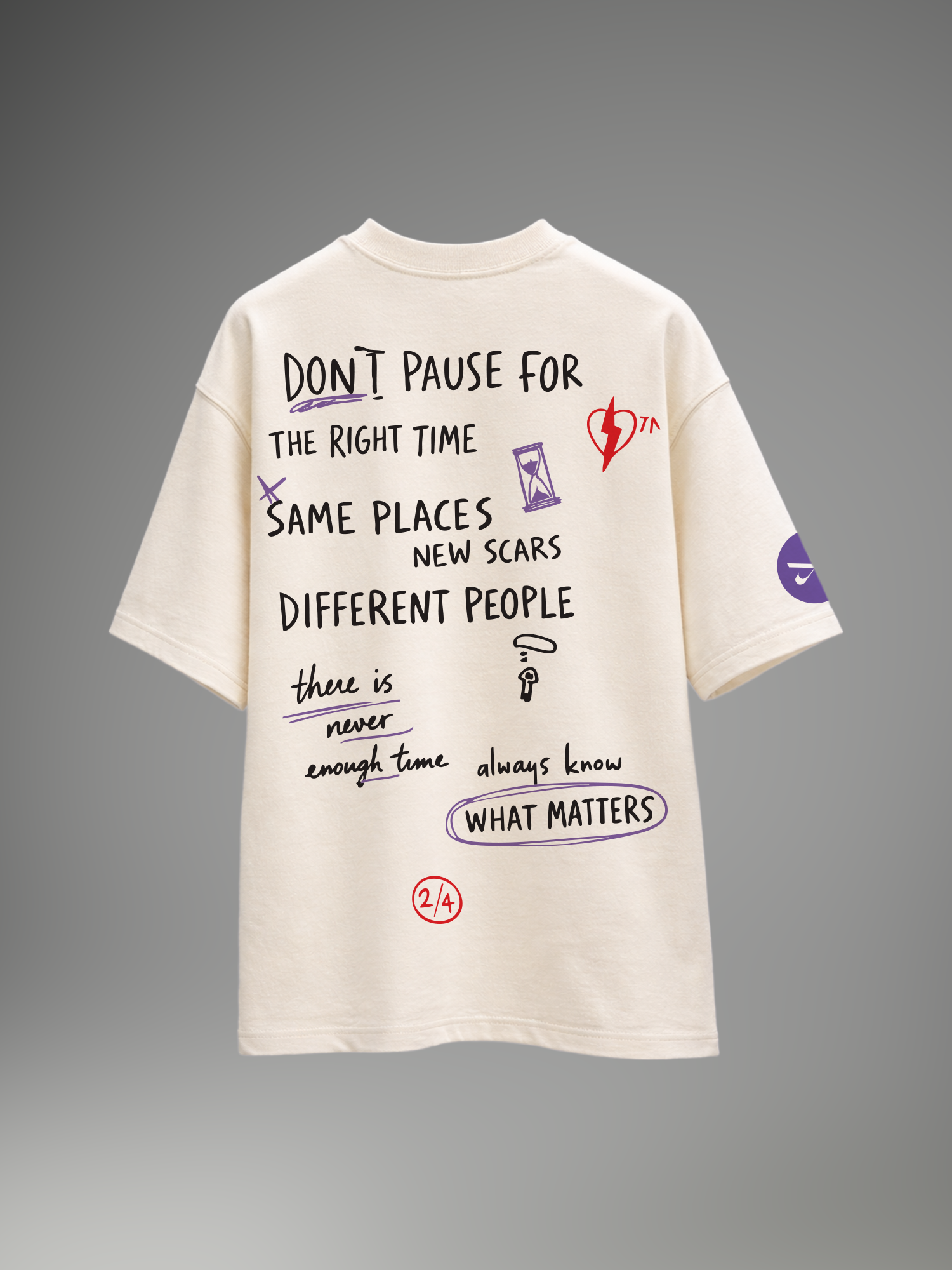 Zero Hour Unisex Off-White Oversized T-Shirt