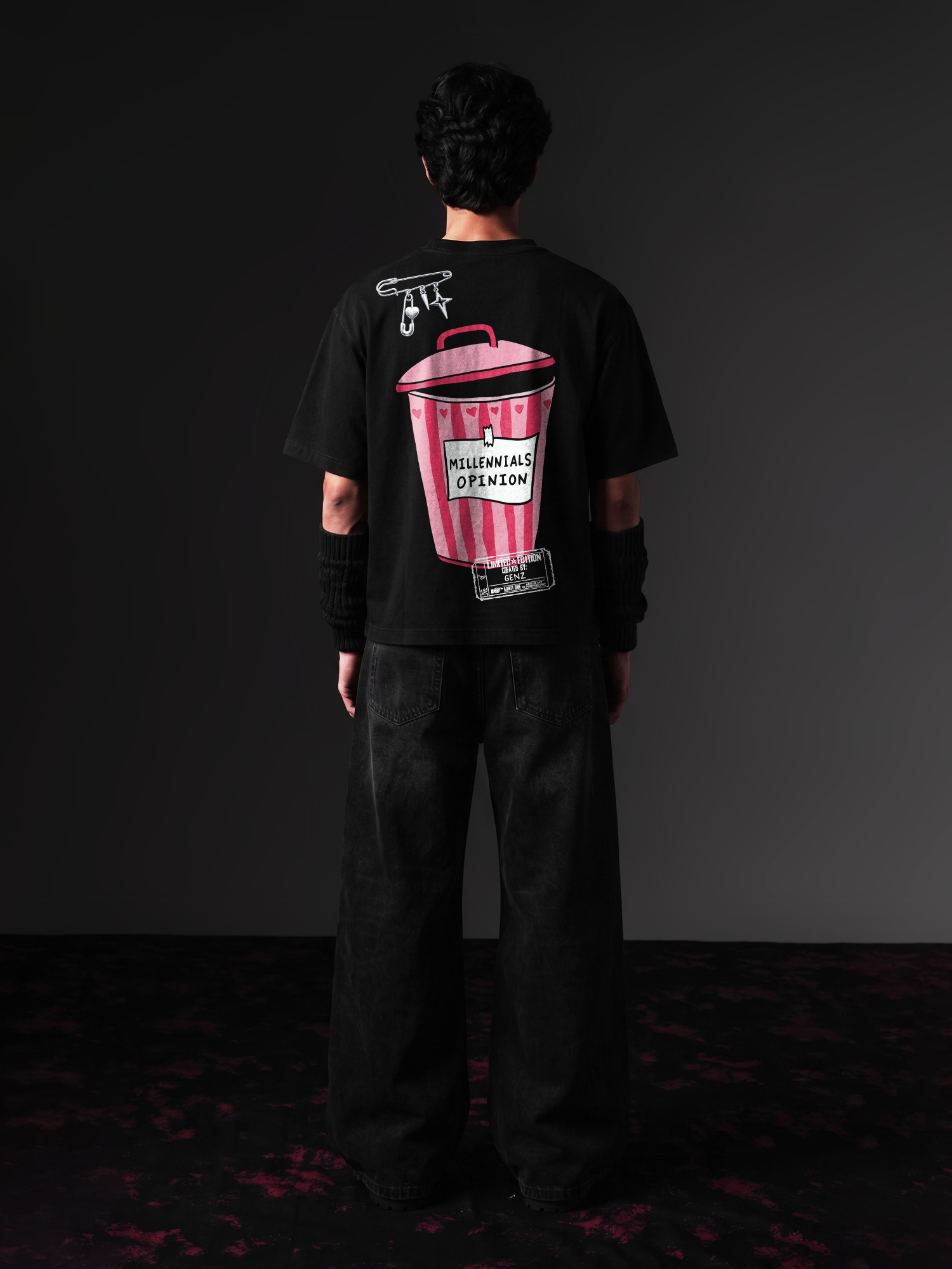 The Millennials Unisex Black Oversized T-Shirt