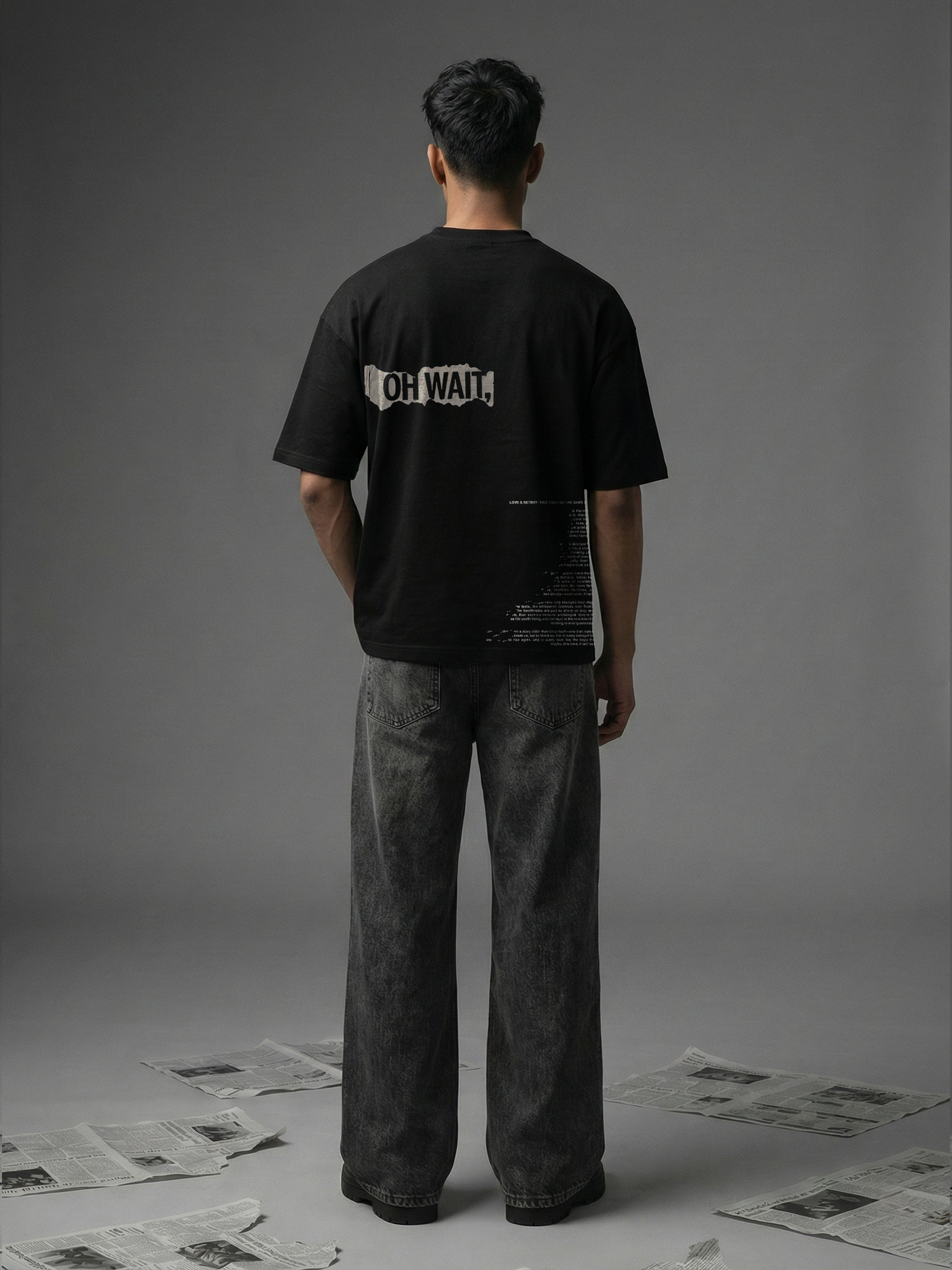 Eclipsed Dreams Unisex Black Oversized T-Shirt