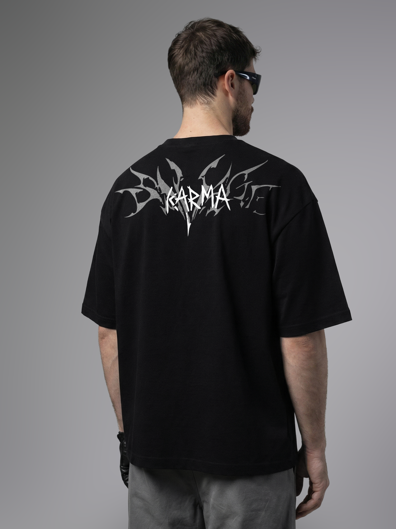The Karma Unisex Black Oversized T-Shirt
