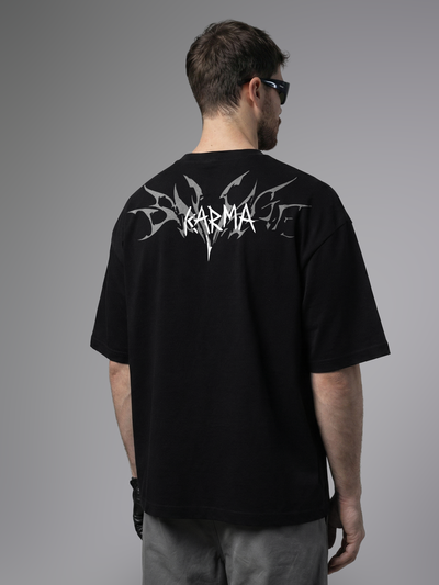 The Karma Unisex Black Oversized T-Shirt