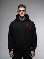 The Anugraha Unisex Black Oversized Fit Fleece Hoodie
