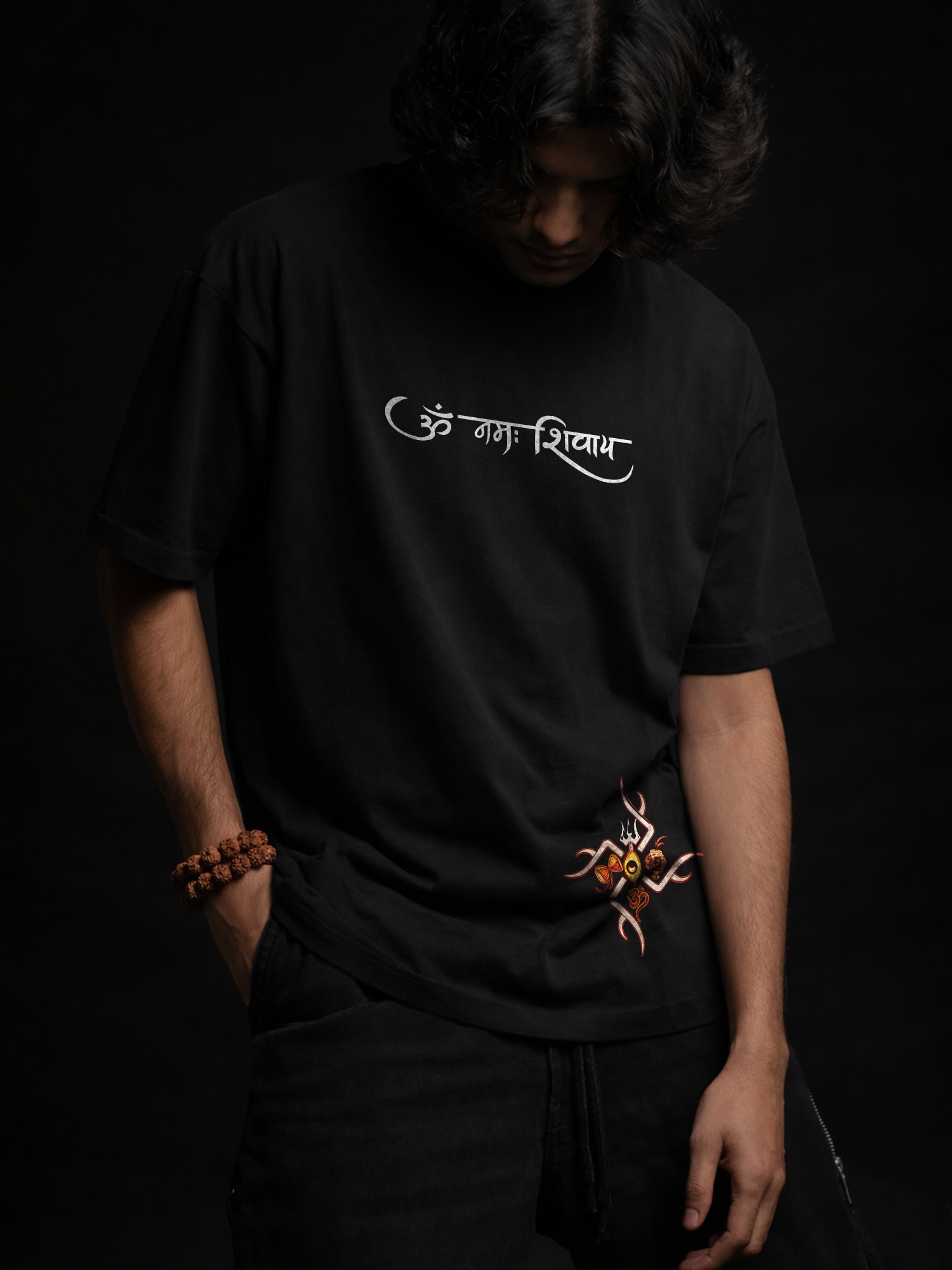 The Rudra Unisex Black Oversized T-Shirt