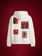 The Sabr Unisex Off White Oversized Fit Fleece Hoodie