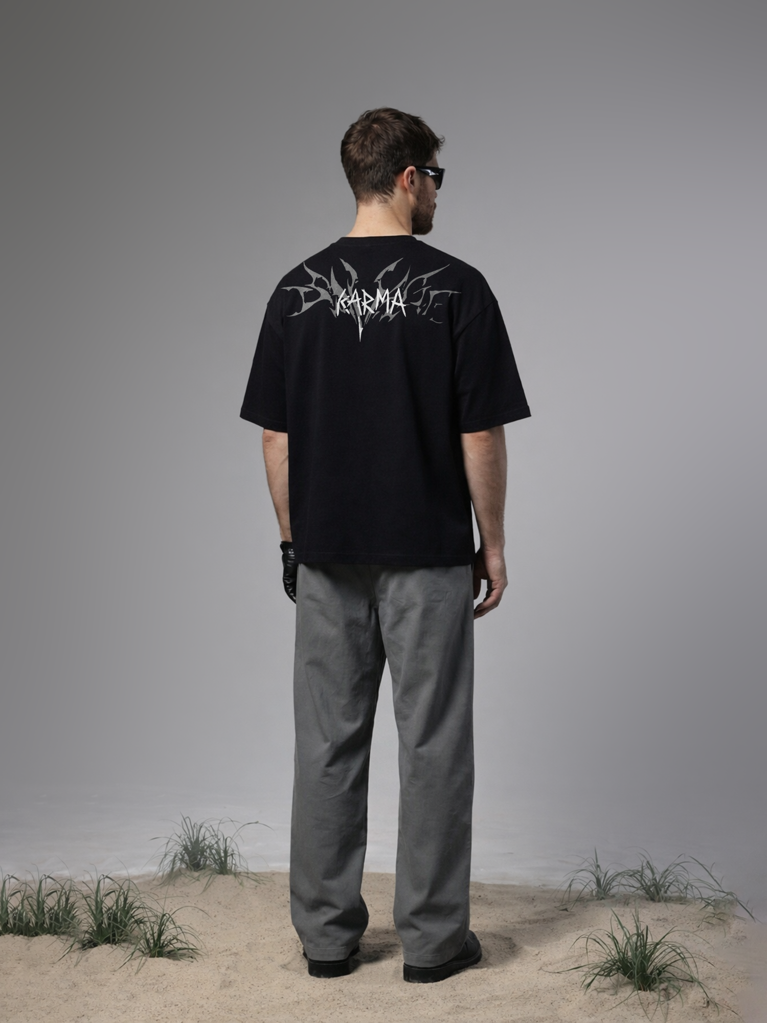 The Karma Unisex Black Oversized T-Shirt