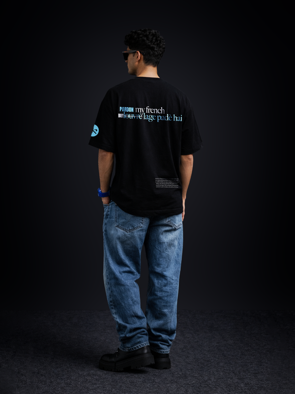 The Pardon Unisex Black Oversized Tshirt